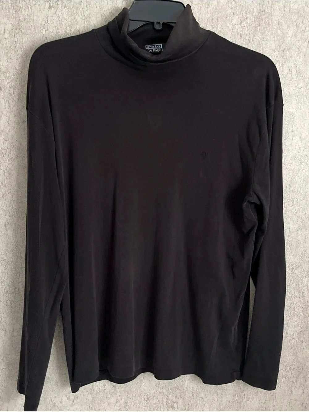 Polo Ralph Lauren Black Turtle Neck Preppy Long Sleeve Pullover Shirt Mens Large
